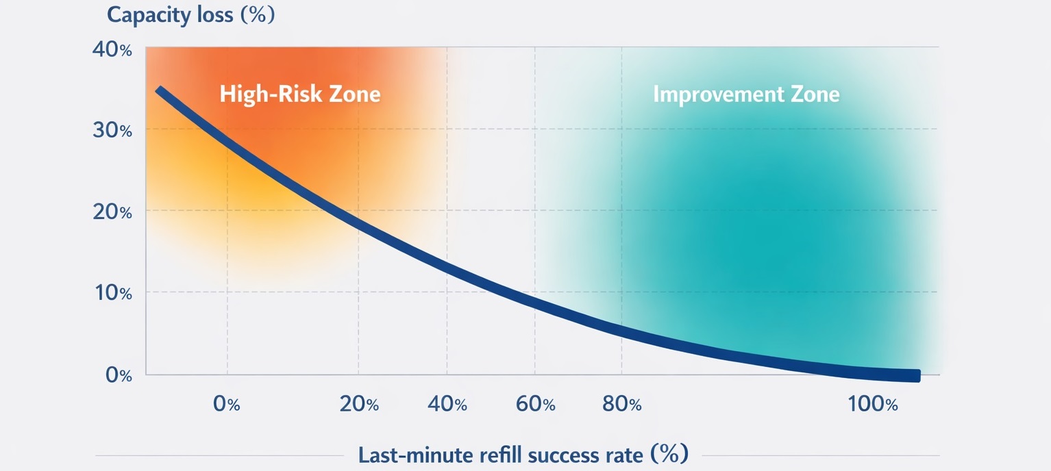 A teltház illúziója: mennyi kapacitás vész el a csoportos foglalásoknál?