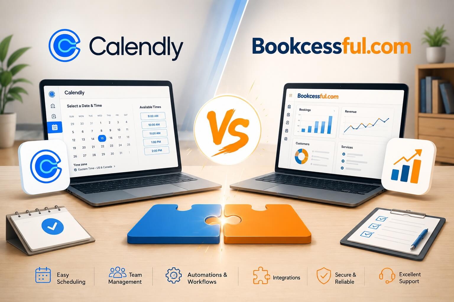 Calendly vs Bookcessful összehasonlítás: melyik időpontfoglaló rendszer mire való?